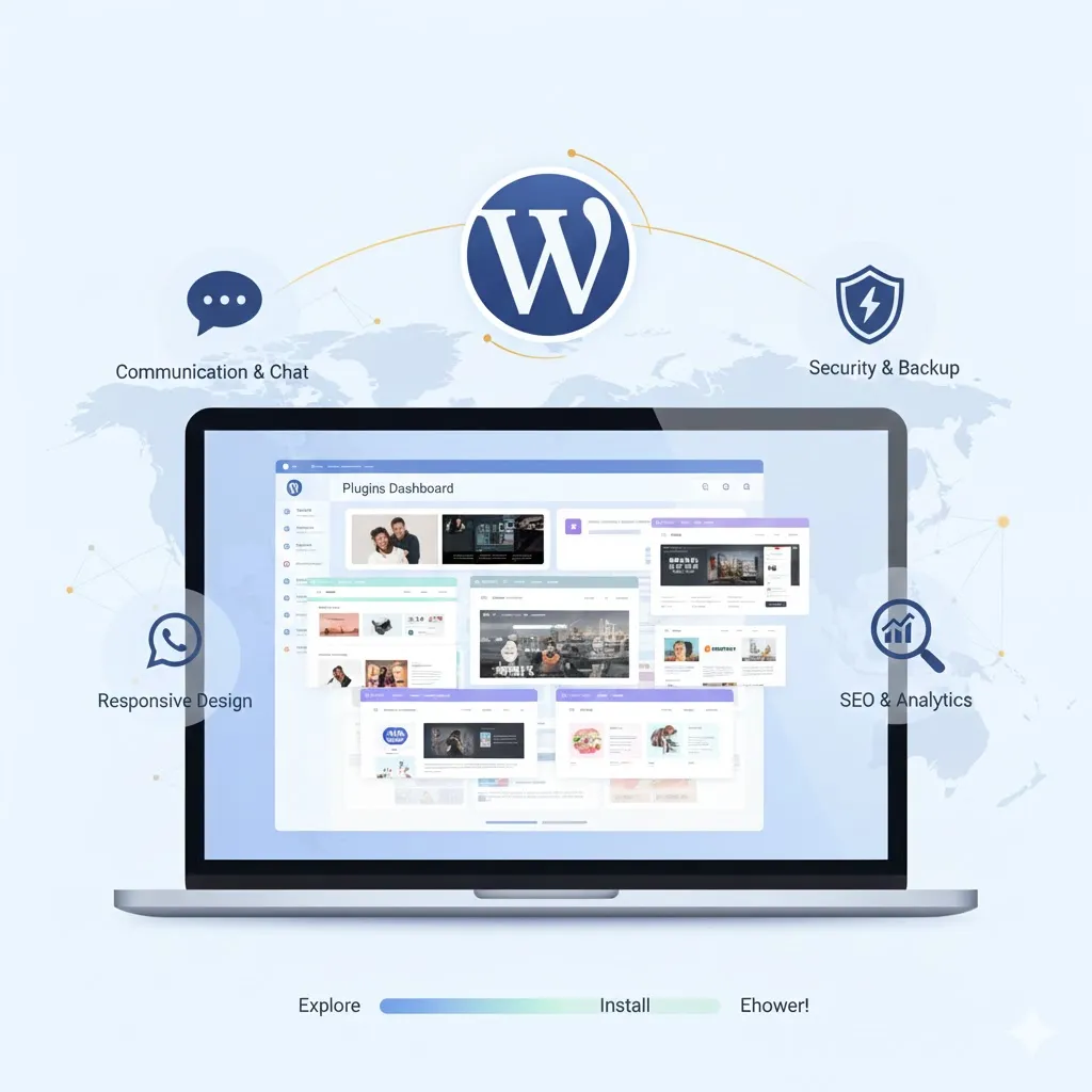 4. إضافة الوظائف عبر الإضافات (Plugins): القوى الخارقة لموقعك